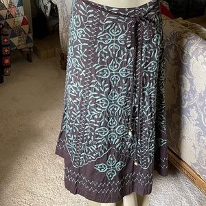 Eye’popping midi skirt for Med or Lg Women Day to Evening Brown & Teal Soutache